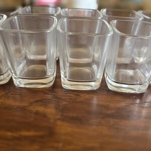 Clear Glass Shot Glass Square Set Heavy Glass New 12 Pieces